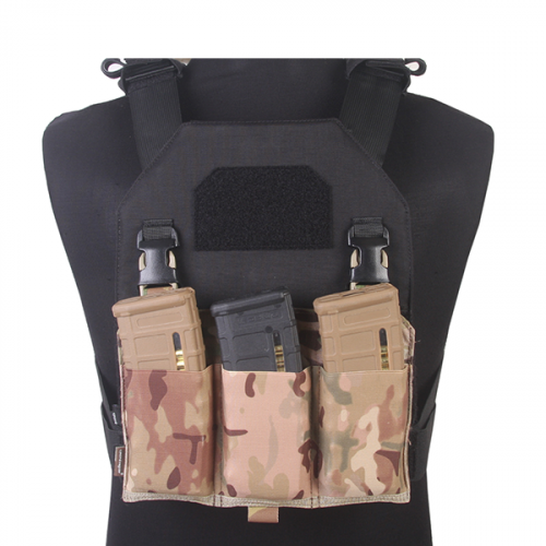 Подсумок для 3 магазинов EmersonGear Rubber Style Triple M4 Magpouch Panel for APC Vest (Multicam)