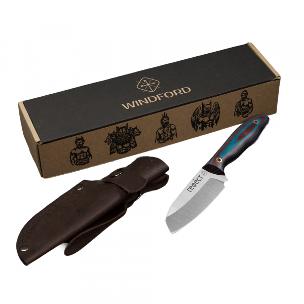 Туристический нож Windford Гефест сталь AUS 10, бордо/синий