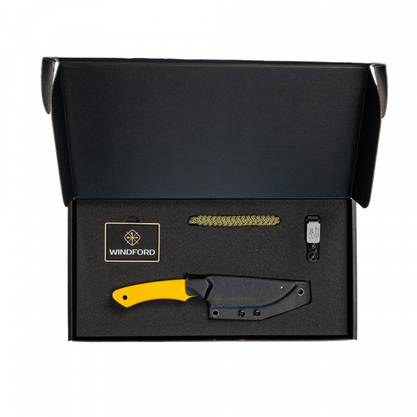 Туристический нож Windford Тесей сталь N690 cryo, жёлтый