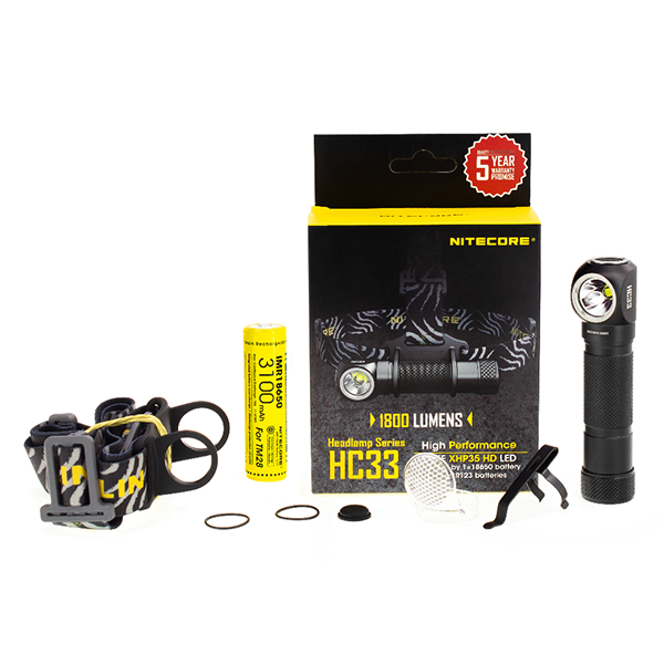 Фонарь налобный портативный Nitecore HC33 светодиодный