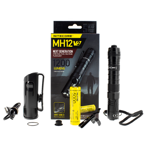 Тактический фонарь Nitecore MH12 v2, 1200 люмен